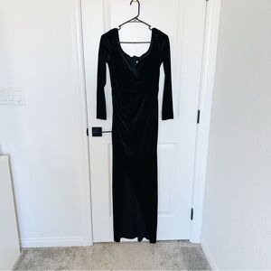 Shein Black Velvet Maxi Dress